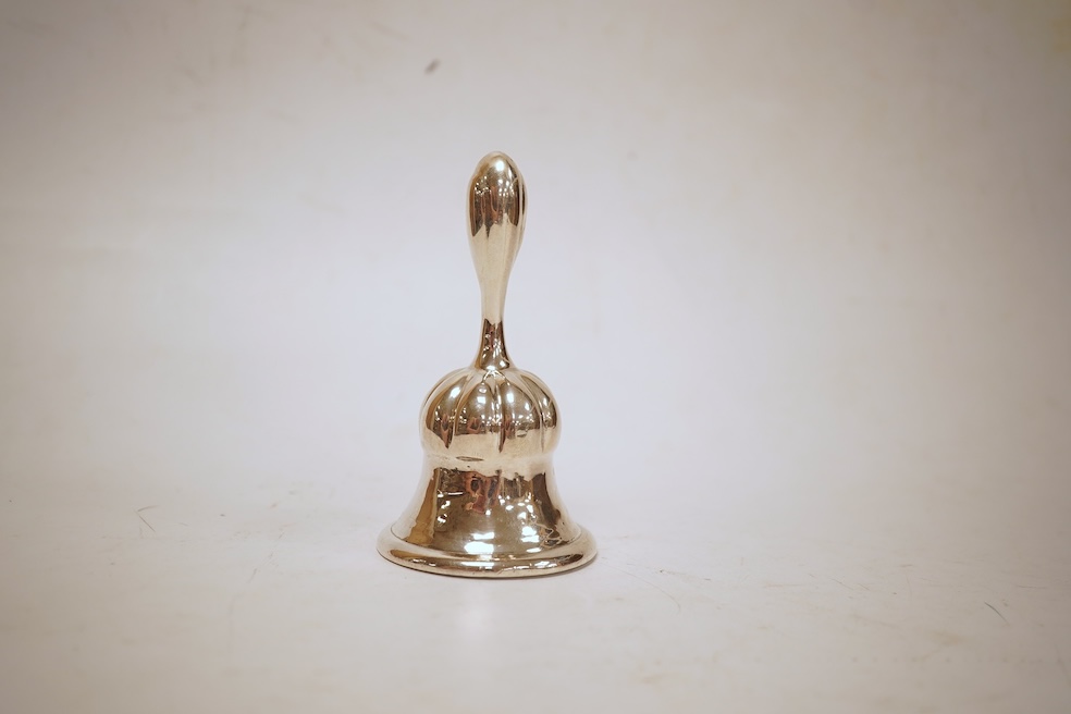 A 19th century Austro-Hungarian small white metal table bell, date 1856? 96mm, 77 grams.